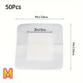 50pcs Large Size Hypoallergenic Non-woven Medical Adhesive Wound Dressing Band Aid Bandage Large Wound First Aid 6*7cm.