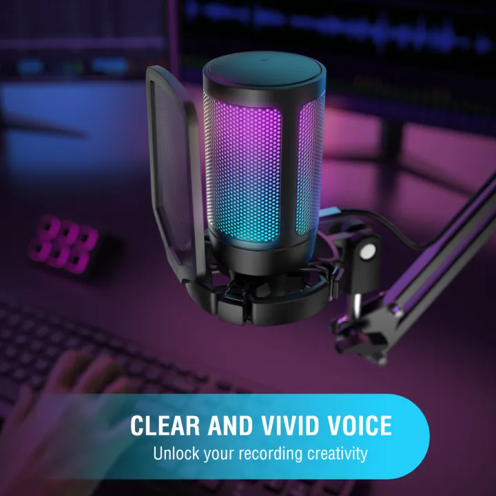 FIFINE%20USB%20Condenser%20Gaming%20Microphone,%20for%20PC%20PS4%20PS5%20MAC%20with%20Pop%20Filter%20Shock%20Mount&Gain%20Control%20for%20Podcasts%20,Ampligame%20A6V%20-%20Image%205
