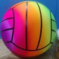 PVC Rainbow Football + 1 Nozzle, Single Un-inflated Plastic Rainbow Multicolor Football ~20 cm. 