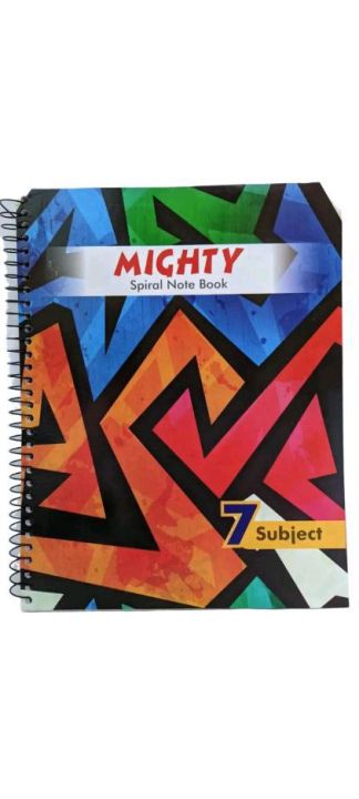 Mighty Spiral Notebook 7 Subjects Best Quality Paper A4 size For College & Uni Students