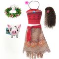 Children Cosplay Moanna Dress Kids Girls Princess Vaiana Clothes Summer Birthday Carnival Party Costume with Necklace Flower Set. 