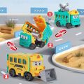 Reverse Deformation Convoy Multifunctional Manual Construction Vehicle and Reversible Race Car Gift for Boys. 