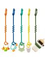 Silicone Toy Strap Leaf Shape Pacifier Clip for Stroller Food Grade Teether String Anti Drop Sippy Cup Catcher Baby Travel Car S. 