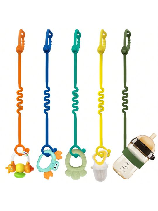 Silicone Toy Strap Leaf Shape Pacifier Clip for Stroller Food Grade Teether String Anti Drop Sippy Cup Catcher Baby Travel Car S