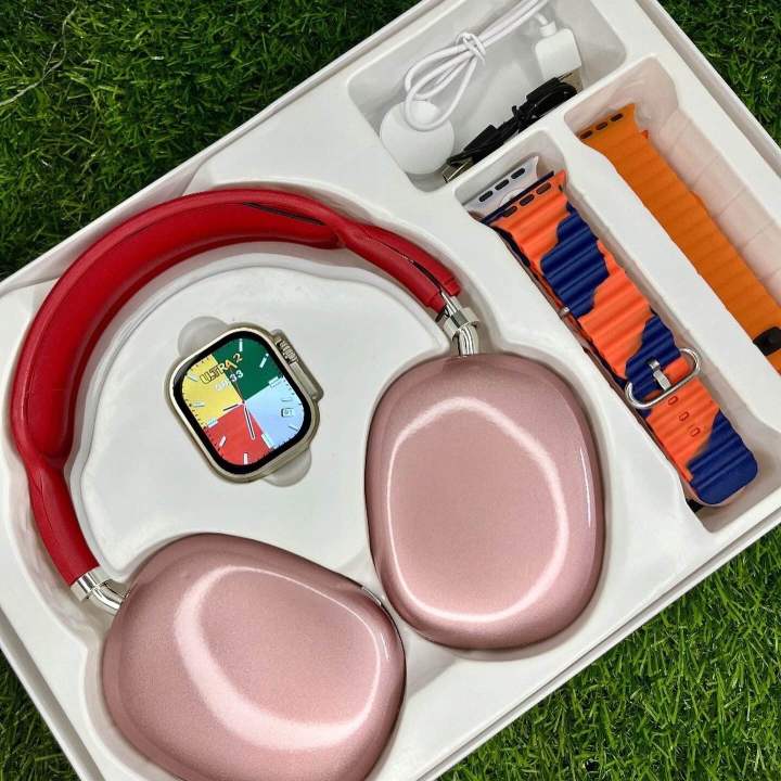 P9 Ultra 2 Smart Watch Set – Includes Wireless Headphones, 7 Stylish ...