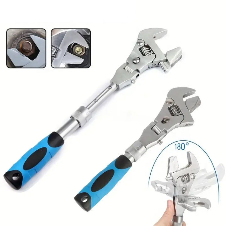 Adjustable Ratcheting Wrench Crescent Wrenches 180° Folding Adjustable ...