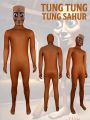 Tung Tung Tung Sahur Adult Cosplay  Cartoon Jumpsuit Bodysuit Halloween Carnival Party Costume. 