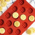 DIY Cute Round Waffle Making Mold Practical Chocolate Making Tool Aroma Candle Silicone Mold Food Grade Silicone Baking Supplies.
