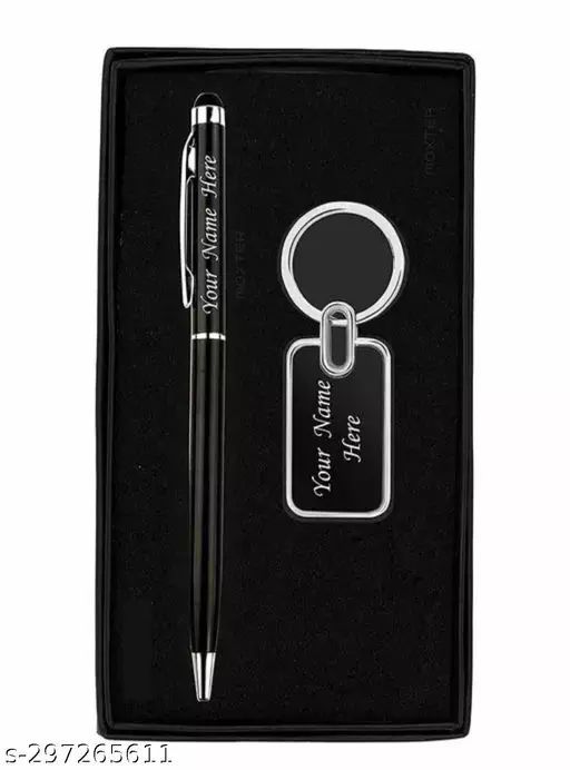 Customized your name engraving pen and keychain with best gift box packing