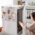 Dust-Proof Refrigerator Cover Cotton Washing Machine Top Protector with Side Storage Bags,Fridge Dust Cover,Washing Machine Top Cover Front Load,Universal Cover Cloth for Home and Kitchen. 
