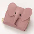Business Card Holder Female Cow Leather Credit Card Wallet Elephant Pattern Zipper Change Small Bag Women Bank Credit Card Case. 