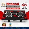 National Double Glass Top Infrared Gas Cooker low gas consumption 80% Save. 