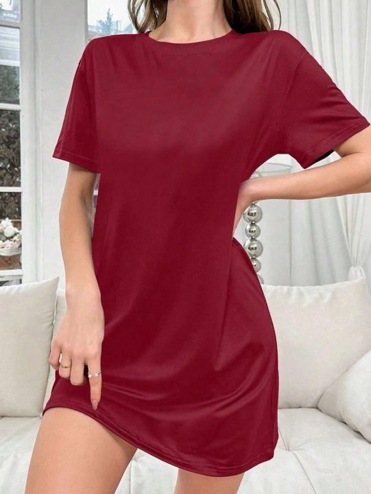 Simple%20And%20Fashionable%20Ladies'%20Home%20Wear%20Pajamas%20Suitable%20For%20Home%20Use%20Skirt%20Breathable%20Half-Length%20Short%20Dres%20-%20Image%205