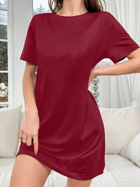 Simple%20And%20Fashionable%20Ladies'%20Home%20Wear%20Pajamas%20Suitable%20For%20Home%20Use%20Skirt%20Breathable%20Half-Length%20Short%20Dres%20-%20Image%205