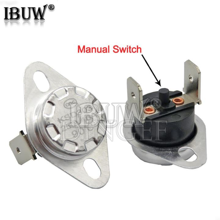 10PCS KSD301 KSD303 10A 45 ~ 150 Degrees Celsius Manual Reset Thermostat Normally Closed Temperature Switch Temperature Control
