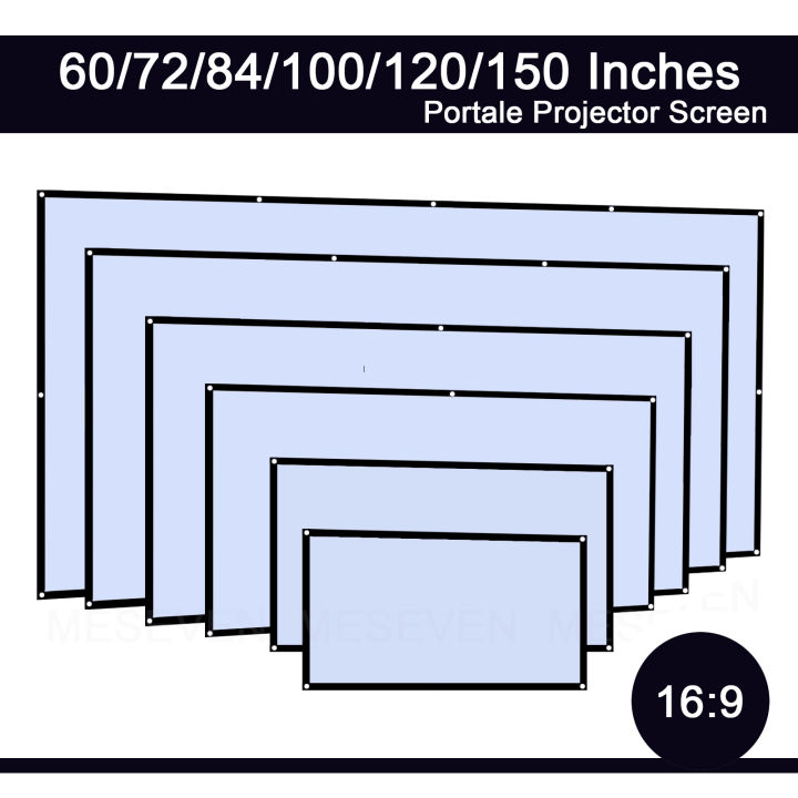60%2072%20100%20120%20150%20Inch%2016:9%20Portable%20Wrinkle%20Free%20Lightweight%20Projector%20Screen%20Home%20Outdoor%20Front%20Rear%20Projection%20Curtain%20Fabric%20-%20Image%202