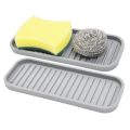 1PC Silicone Soap Holder Multifunctional Kitchen Sink Soap Dish Sponge Tray Counter Caddy Organizer for Dish Soap Dispenser. 