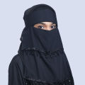 Stylish Double Layer Niqab with Sequins & Beads | Trendy, Comfortable, Easy-to-Wear Design for Women. 