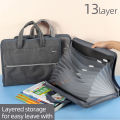 External Pocket Document Bags Large Capacity Portable Canvas Organ Bag A4 Folder Multilayer Storage & Sorting. 