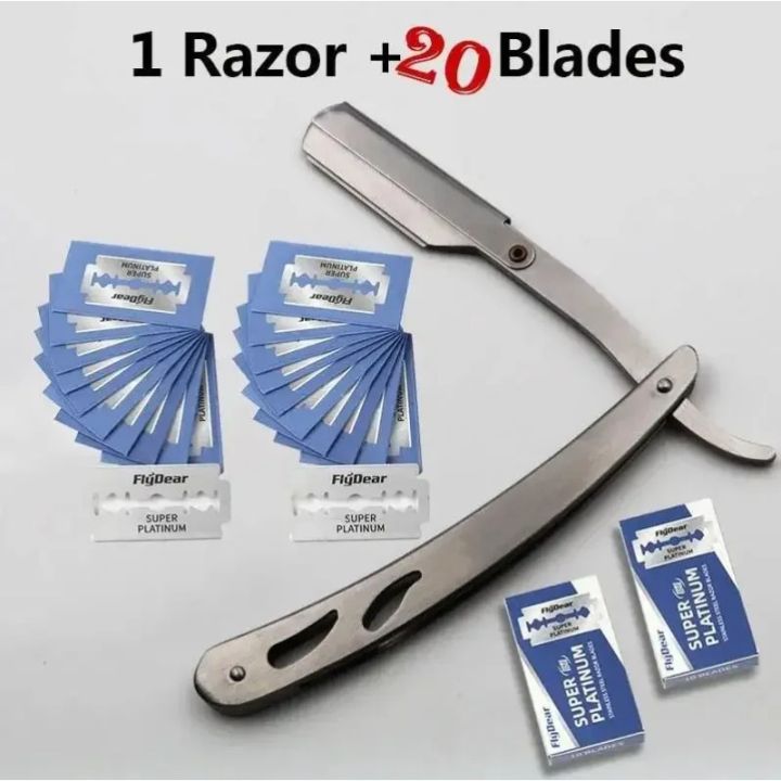 Men Professional Barber Razor Manual Shaver Straight Edge Stainless ...