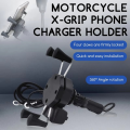 Bicycle Handlebar Mount Waterproof 360° Degree Rotation X-grip Motorcycle Phone Holder With Usb Charger.
