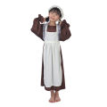 Child's Forum Victorian Girl Dress Coffee Maid Costume Colonial Girl Costume Dress black/White With Apron Hat.