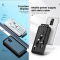 10000 MAH mini power bank 4 cable type 4in1 fast charging best quality power bank with cable for all phones. 