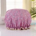 New Daisy Bow Lovely Thick Women Shower Caps Colorful Double Layer Bath Shower Hair Cover Adults Waterproof Kitchen Hats. 