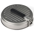 Tomshoo 1100ml Titanium Fry Pan Ultralight Grill Frying Pan with Folding Handle for Outdoor Cooking Camping Hiking Backpacking.