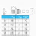 Waterproof Joint Cable Gland Plastic Cable Entry IP68 PG7 PG9 PG11 PG16 White Black Nylon Plastic Connector.
