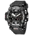 SMAEL Dual Display Men Watches Waterproof Sports Watch Military Man Alarm Stopwatch Quartz Wristwatch Male Digital Clock 8072. 