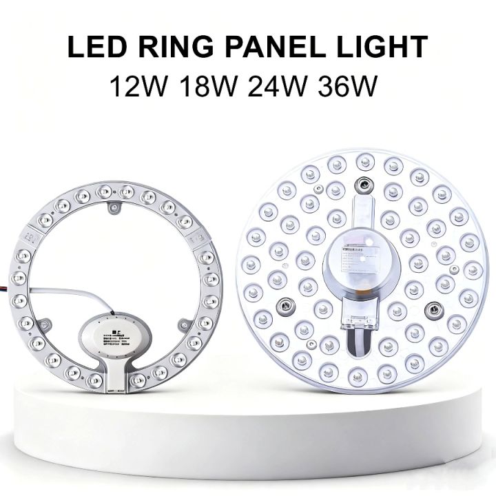 AC220V White/Tricolor Dimming LED Ring PANEL Circle Light  36W 24W 18W 12W Cold White Round Ceiling Board The Circular Lamp