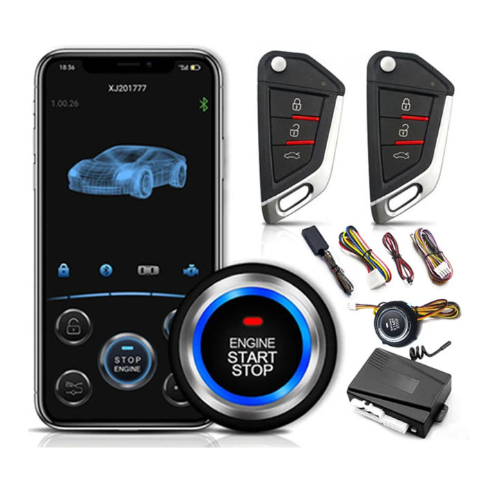 Mobile Phone Remote Control Start Car Autostart Engine One Button Start ...