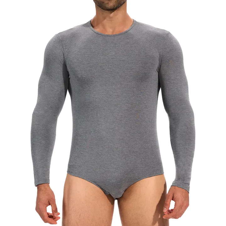 Men%20Long%20Sleeve%20Bodysuit%20Thermal%20Pajama%20Bodysuit%20One%20Piece%20Pajamas%20Rompers%20Basic%20Shirt%20-%20Image%205