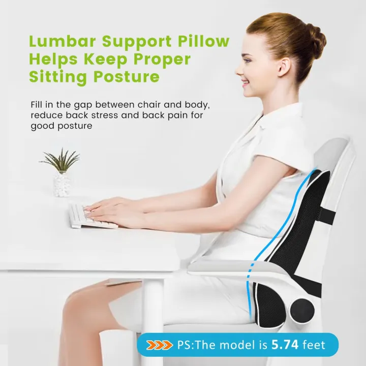 1pc%20Non-Slip%20Lumbar%20Support%20Pillow%20Memory%20Foam%20Relieve%20Back%20Pain%20Car%20Seat%20Waist%20Cushion%20Soft%20Comfortable%20For%20Office%20Home%20Car%20-%20Image%204