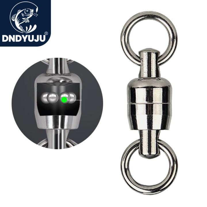 DNDYUJU 10/20pcs Two-Way Fishing Swivel Ball Bearing Swivel Connector Stainless Steel Solid Ring Connector Fishing Accessories