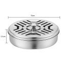 Mosquito Coils Holder Stainless Steel Mosquito Coil Box with Cover Round Mosquito Coil Tray Easy To Clean Anti-Mosquito Supplies. 