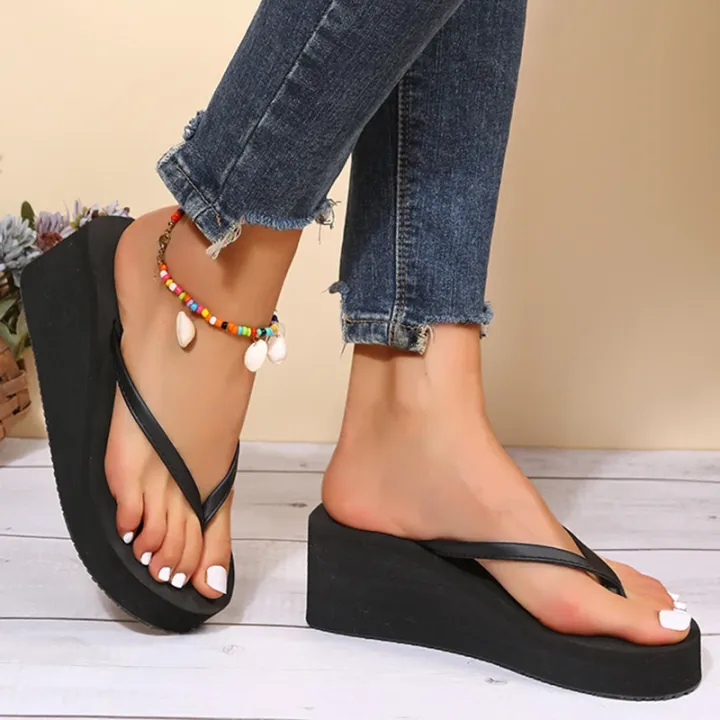 Lightweight%20Wedges%20Flip%20Flops%20for%20Women%202025%20Summer%20Thick%20Bottom%20Beach%20Slippers%20Woman%20Comfortable%20Clip%20Toe%20Sandals%20Female%20-%20Image%203