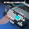 68 Keys Mechanical Keyboard Ergonomics RGB Backlit LED Hot Swappable Blue Switch Gaming Keyboard for PC Laptop Office. 