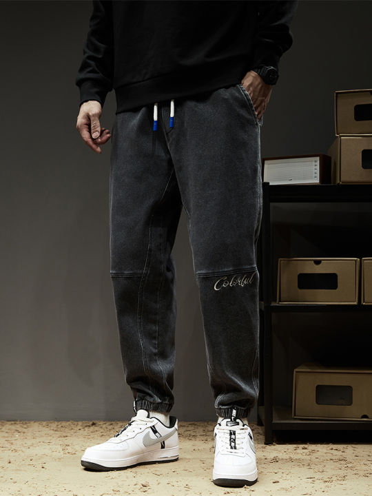 Spring%20Summer%20Men's%20Cargo%20Jeans%20Slight%20Stretch%20Cotton%20Denim%20Jogger%20Pants%20Black%20Blue%20Streetwear%20Baggy%20Jeans%20-%20Image%204