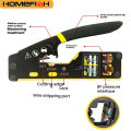 HOMEFISH 6088 Multifunctional CRIMPER Through-Hole Wire Crimper 8P6P Dual-Use Pliers for RJ45 Punch-Down RJ45 Crystal Head.