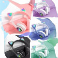 Cat Ear Headphone STN 28 Bluetooth 5.0 Stereo Headset Audio Device Noise Canceling and Microphone Support TF Card Dual Connection with RGB Flashing Light. 