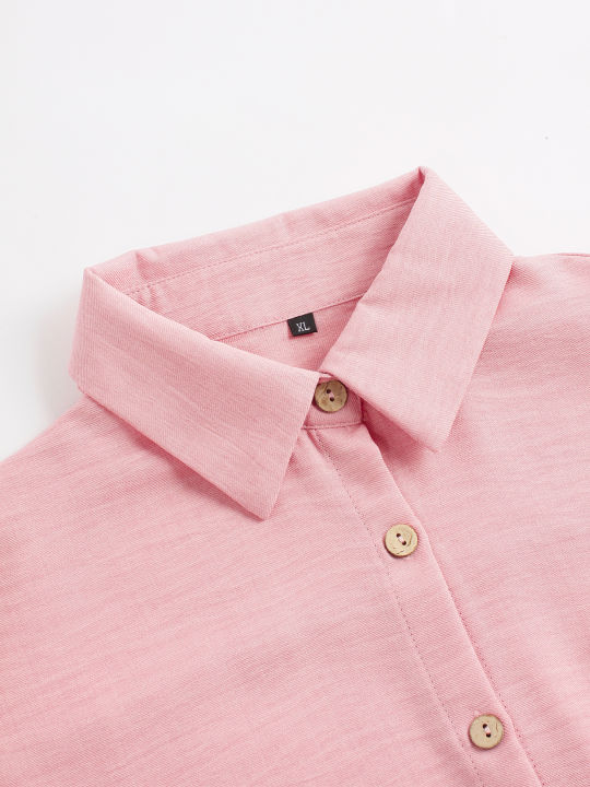 Women's%20Solid%20Button%20Front%20Shirt%20&%20Tie%20Front%20Wide%20Leg%20Pants%20Two-piece%20Set,%20Casual%20Drop%20Shoulder%20Long%20Sleeve%20Blouse%20Top%20&%20Trouser%20-%20Image%204