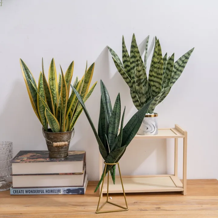Artificial Plants PVC Snake Plant Simulate Leaf Outdoor Indoor DIY ...