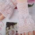 1Pair Fashion Detachable Fake Sleeves Spring Autumn Wild Sweater Decorative Sleeves Lace Ruffles Elbow Sleeve Cuff universal.