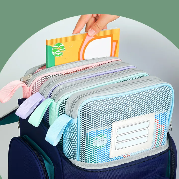 HUAJIE%20L-Shaped%20Large%20Opening%20Mesh%20File%20Bag,%20Multi-Layer%20Zipper,%20Transparent%20Exam%20Paper%20Folder,%20Portable%20Storage%20for%20Students%20-%20Image%204