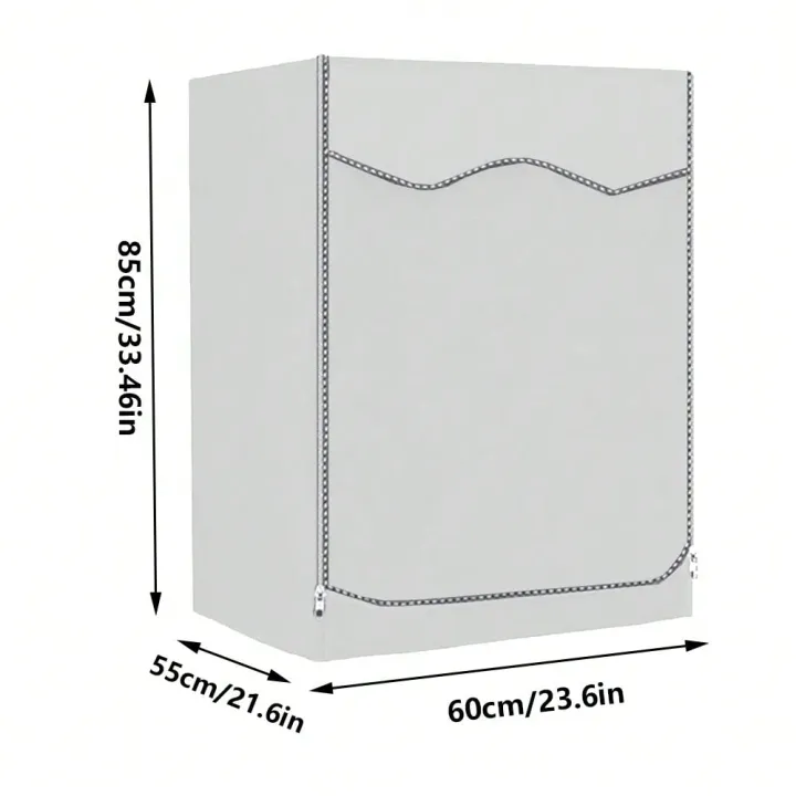 1pc%20Silver%20Washing%20Machine%20Cover,%20Waterproof%20And%20Dustproof%20Cover%20For%20Washing%20And%20Drying%20Machine,Bag,Organizer,Storage%20-%20Image%205