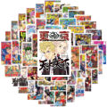 50pcs Mixed Anime Poster Stickers Pack Cute Anime Stickers Laptop Skin Waterproof Phone Case  Kawaii Packaging Stationery. 