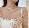 Fashion Beaded Pearl Necklace For Women Kpop Crystal Pendant Charm Pearls Choker Bead Necklaces Jewelry - Breslet For Women. 
