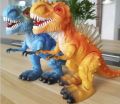 Interactive Orange Dinosaur Toy with Light-Up Spikes and Realistic Roaring Sounds. 